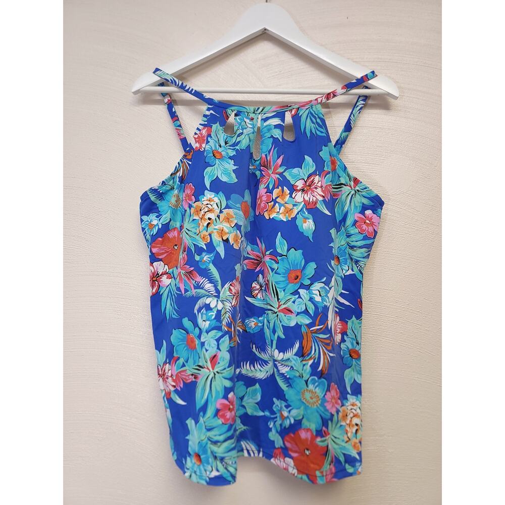St Johns Bay Tankini Size 20 W Swim Shirt Womens Floral Summer Swimming Tank Top